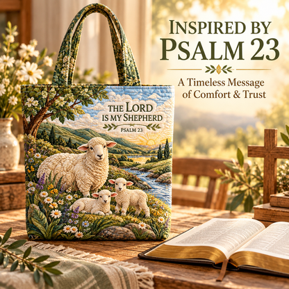 ✝️ Psalm 23 Christian Faith Tote Bag
