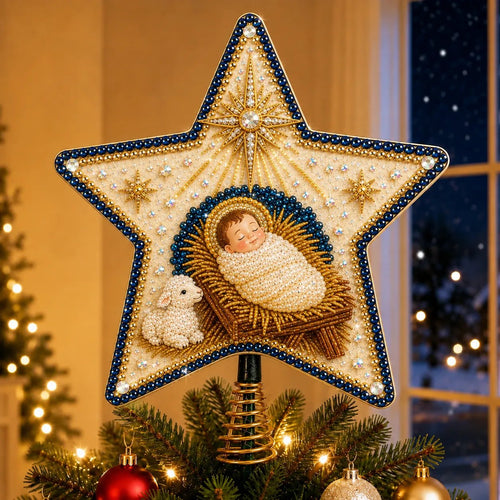 Christian Faith Pearl Diamond Art Christmas Tree Topper Kit
