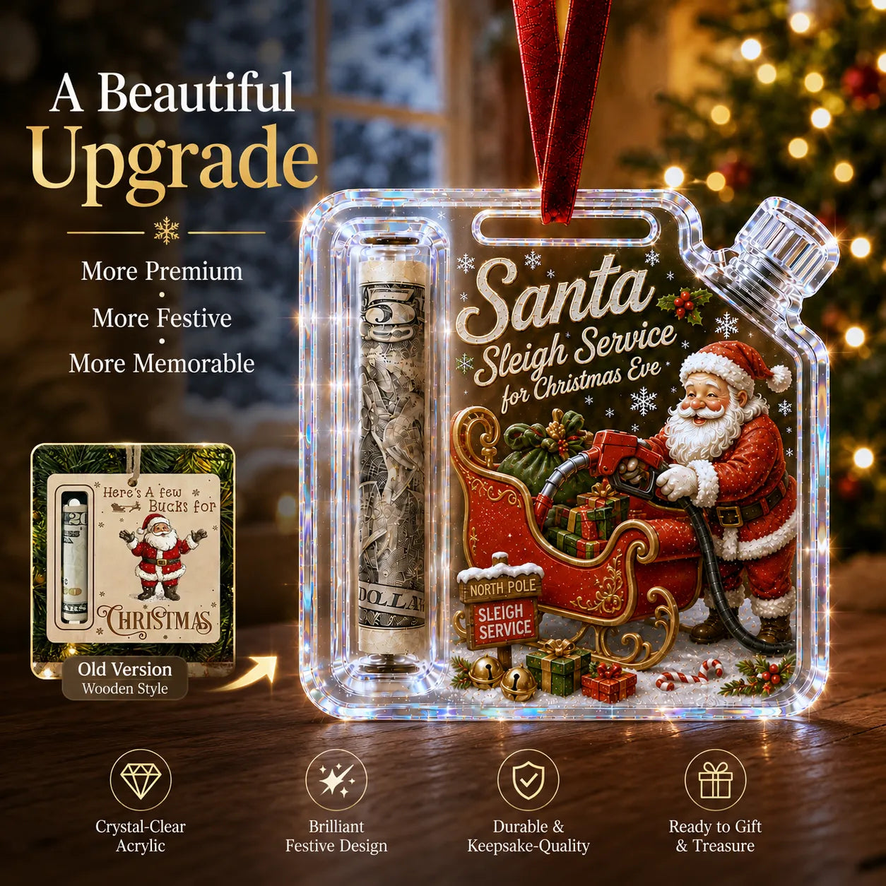 Christmas Fuel-Up Cash Gift Ornament