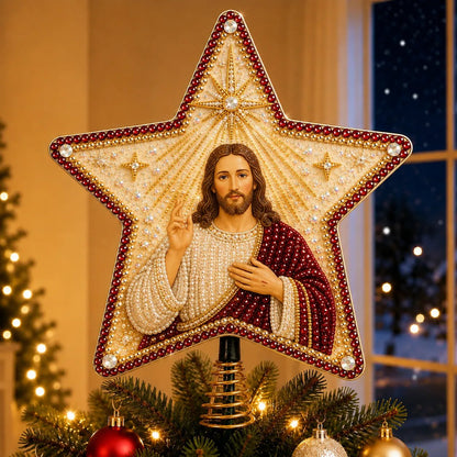 Christian Faith Pearl Diamond Art Christmas Tree Topper Kit