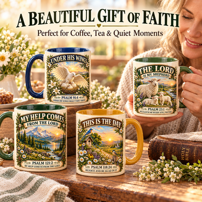 ✝️ Vintage Psalm Bible Verse Christian Coffee Mug