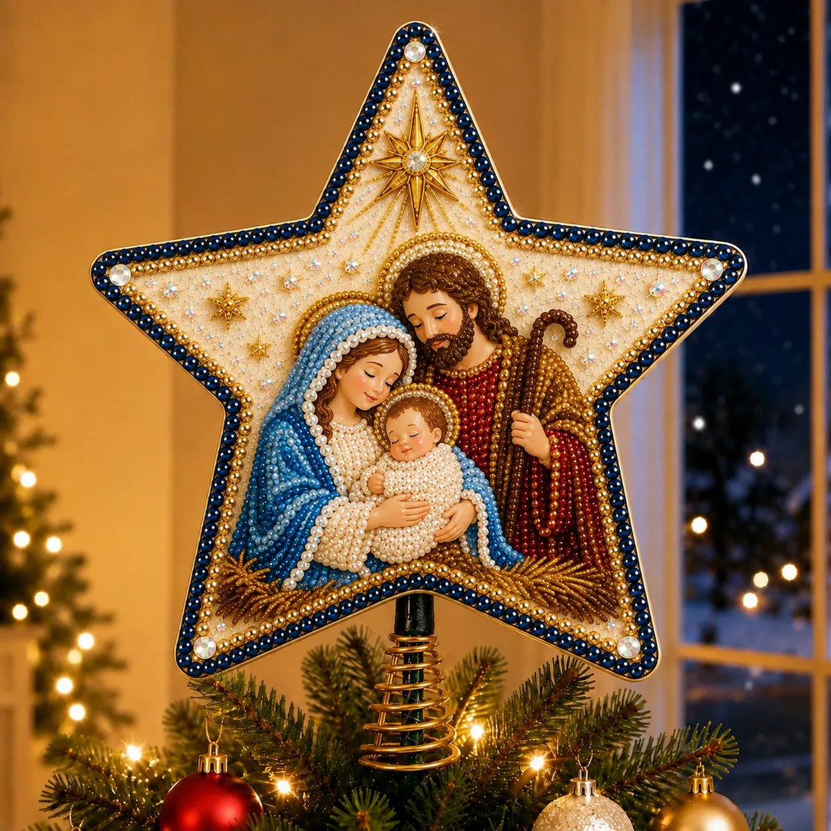 Christian Faith Pearl Diamond Art Christmas Tree Topper Kit