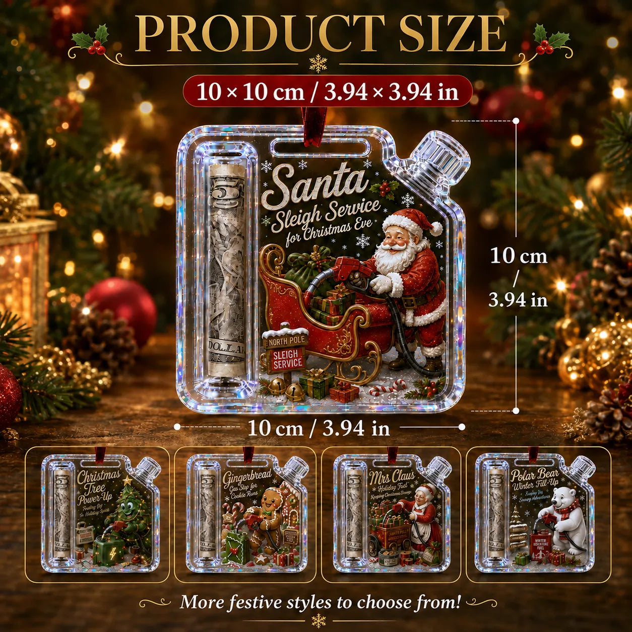 Christmas Fuel-Up Cash Gift Ornament