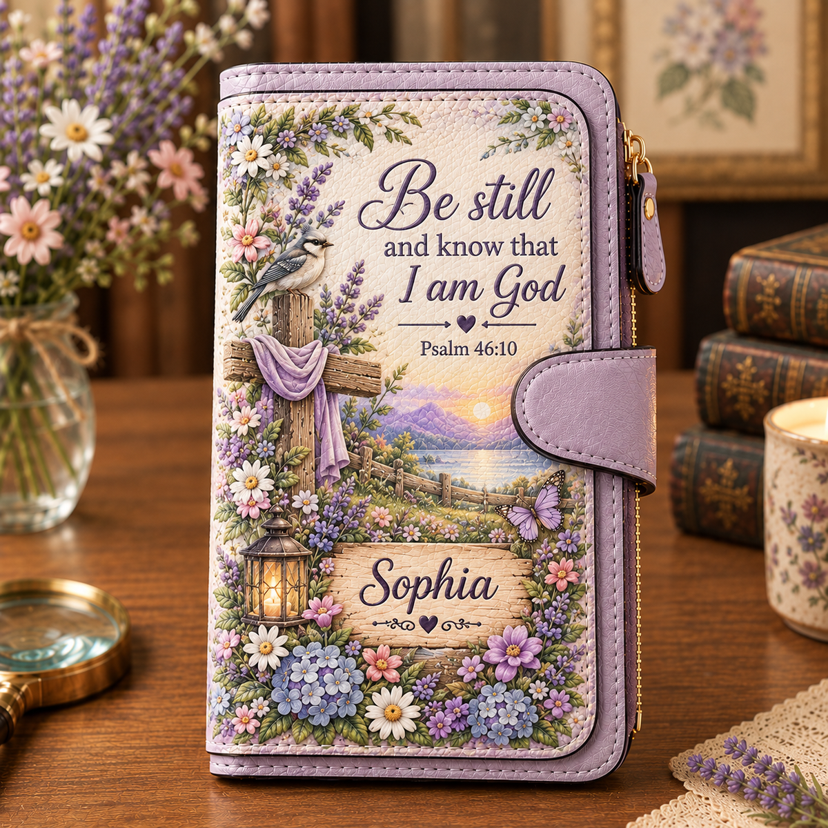 📖 Personalized Floral Scripture & Blessing Wallet