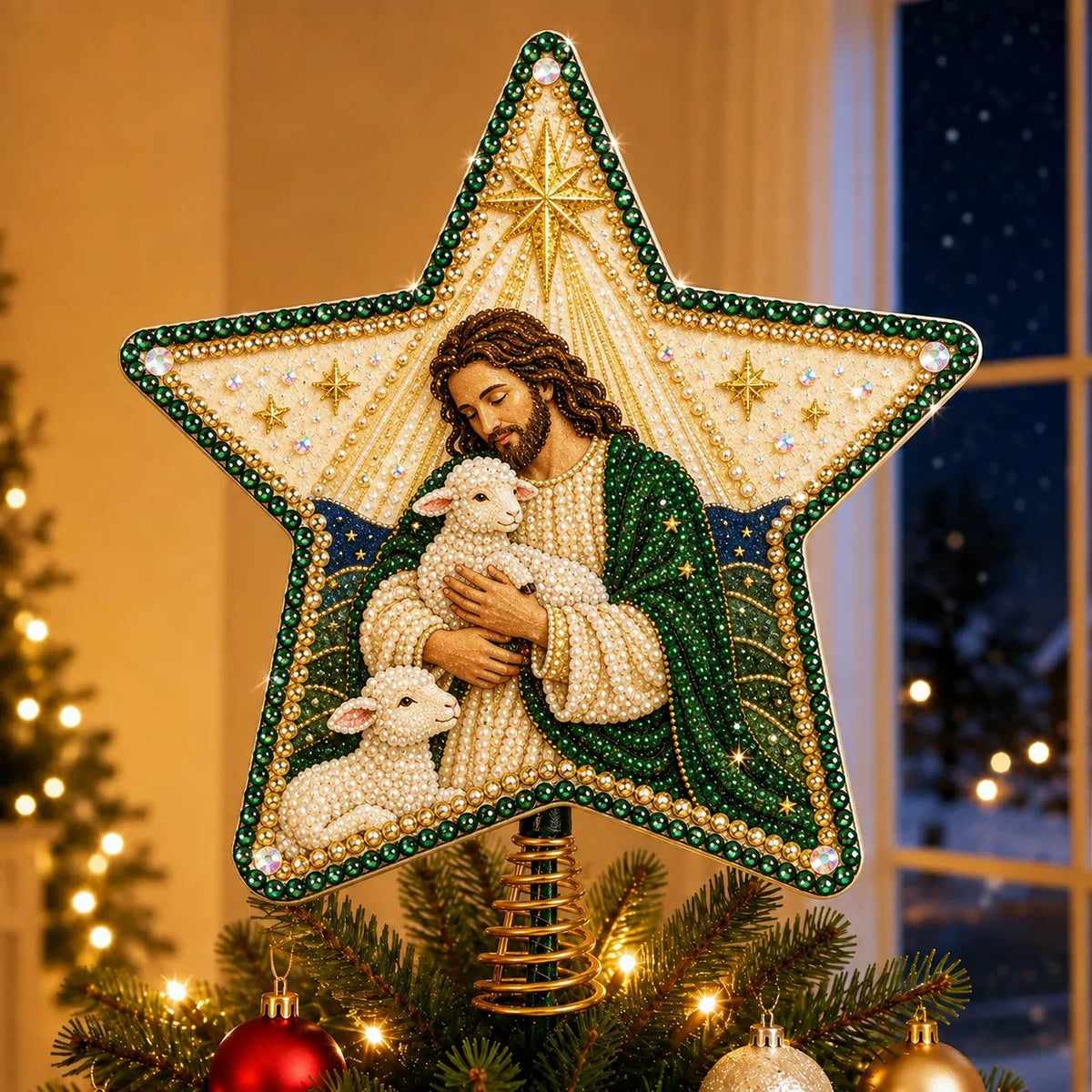 Christian Faith Pearl Diamond Art Christmas Tree Topper Kit