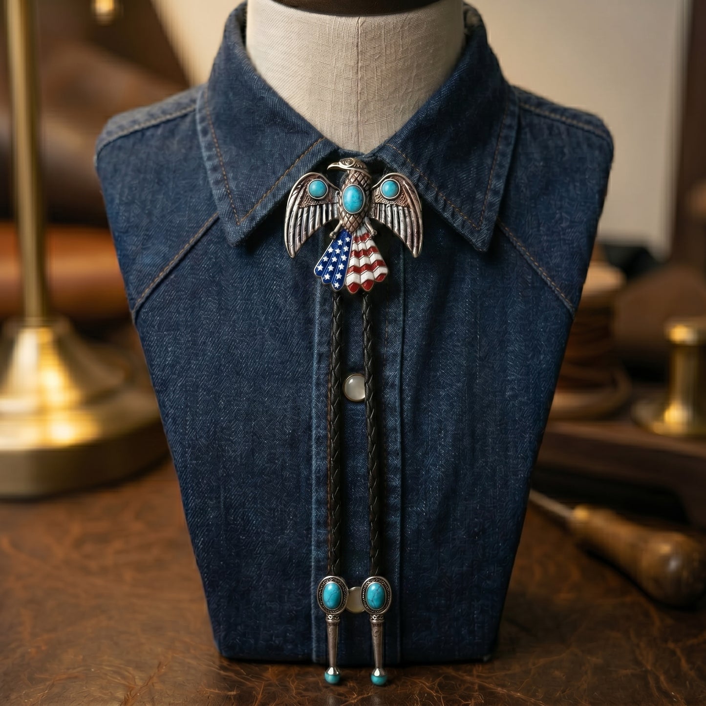🦅 The Stars & Stripes Eagle Bolo Tie