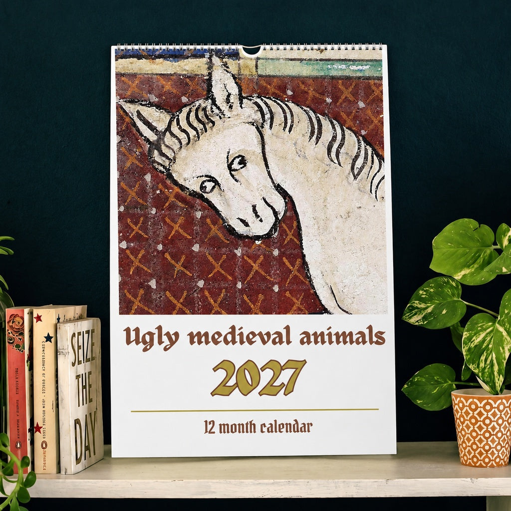 Ugly Medieval Animals 2027 Wall Calendar – Funny Historical Illuminated Manuscript Art Monthly Planner