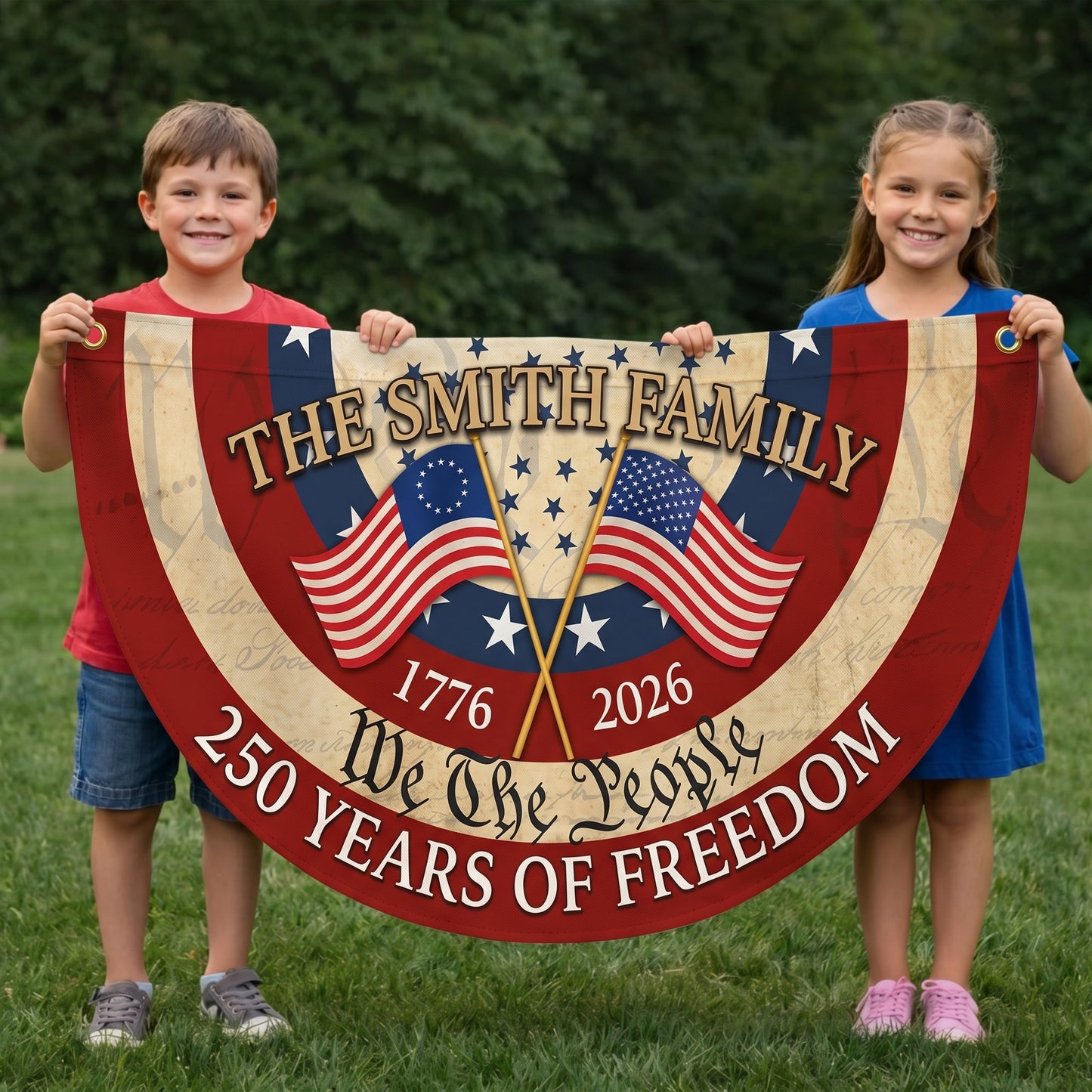 Personalized 250th Anniversary "We The People" Patriotic Banner