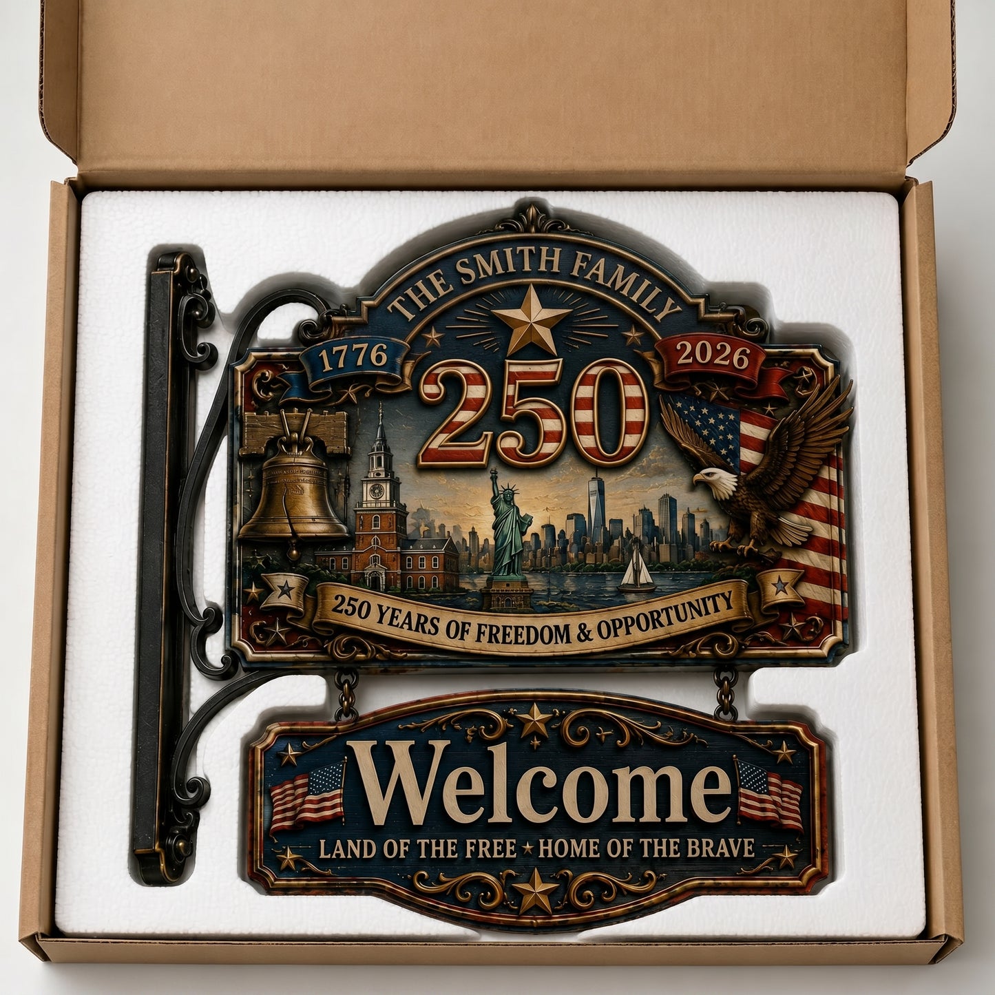 Personalized USA 250th Anniversary Welcome Sign