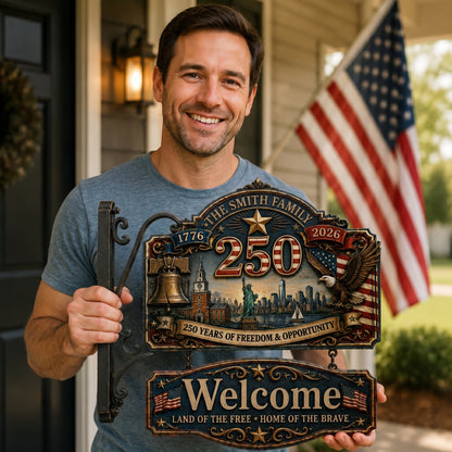 Personalized USA 250th Anniversary Welcome Sign