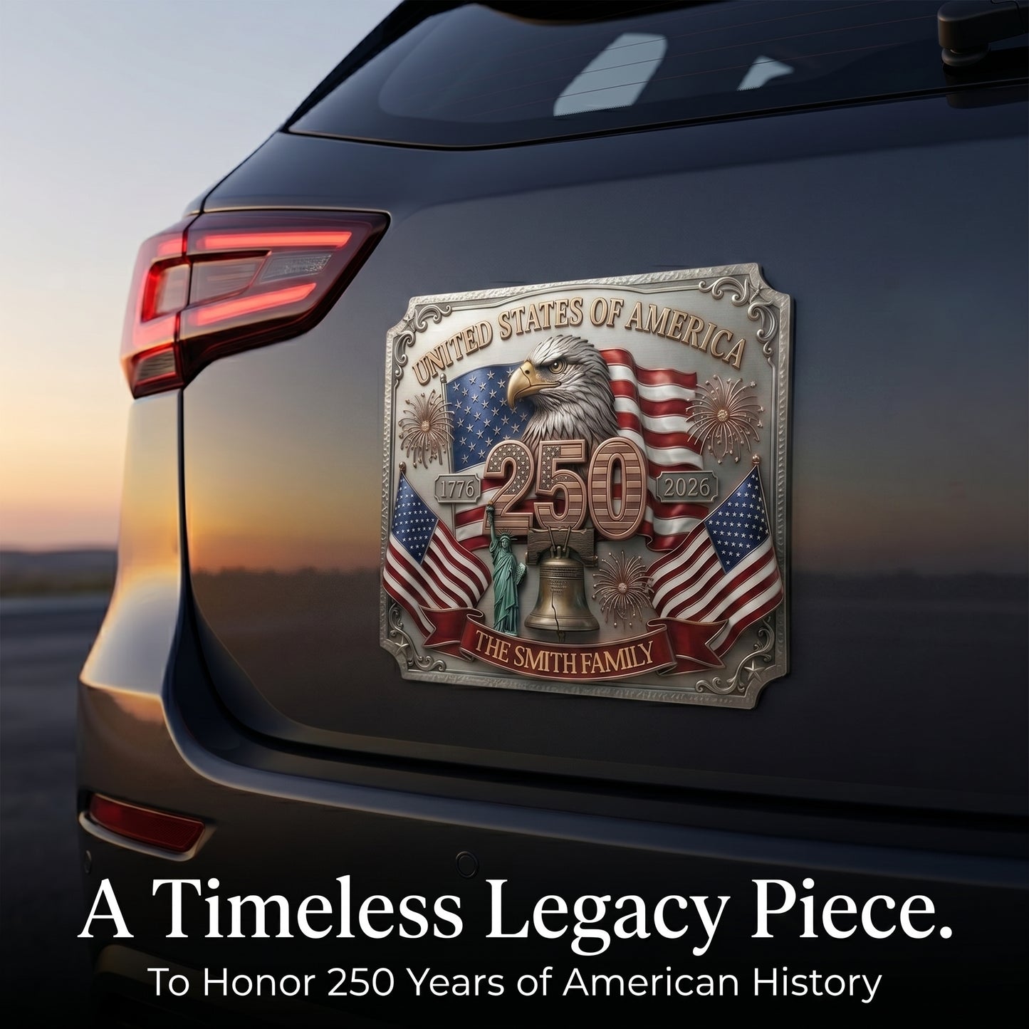 Personalized USA 250th Anniversary (1776-2026) Magnetic Car Emblem
