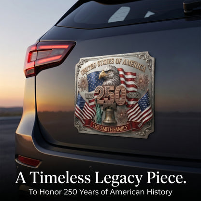 Personalized USA 250th Anniversary (1776-2026) Magnetic Car Emblem