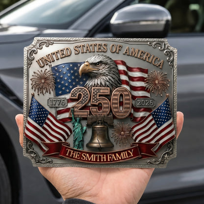 Personalized USA 250th Anniversary (1776-2026) Magnetic Car Emblem