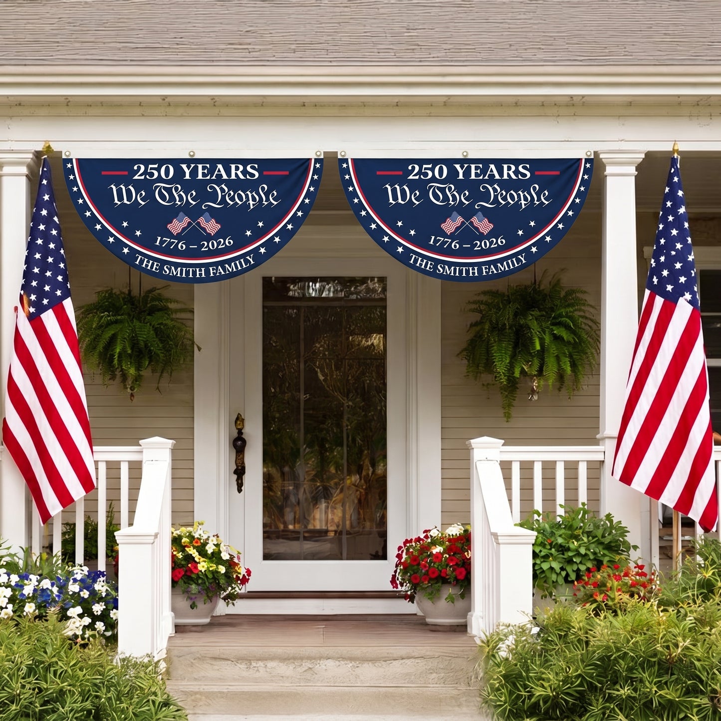 Personalized USA Semiquincentennial Banner - 1776-2026 Patriotic Fence Decor