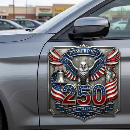 Personalized USA 250th Anniversary Family Magnetic Car Emblem