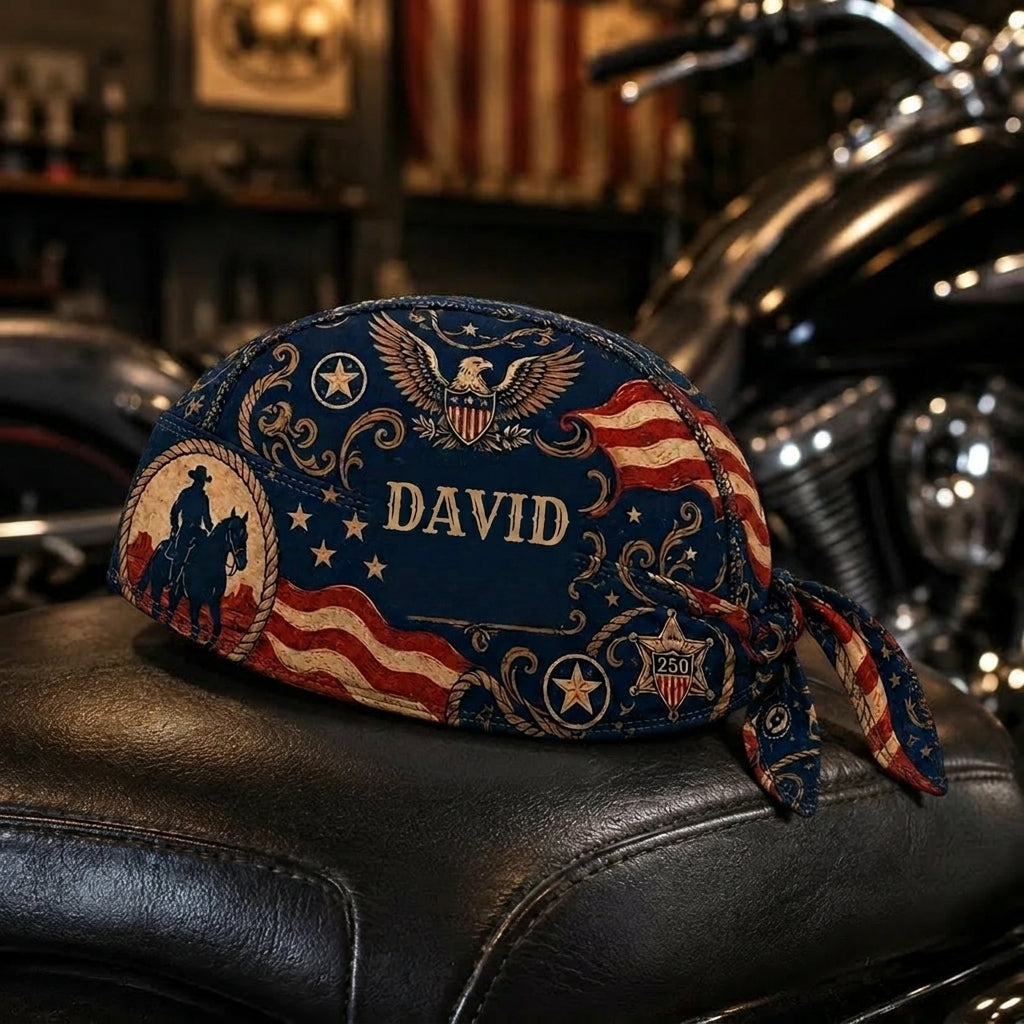 Personalized America 250 Biker Headwrap / Cycling Pirate Hat