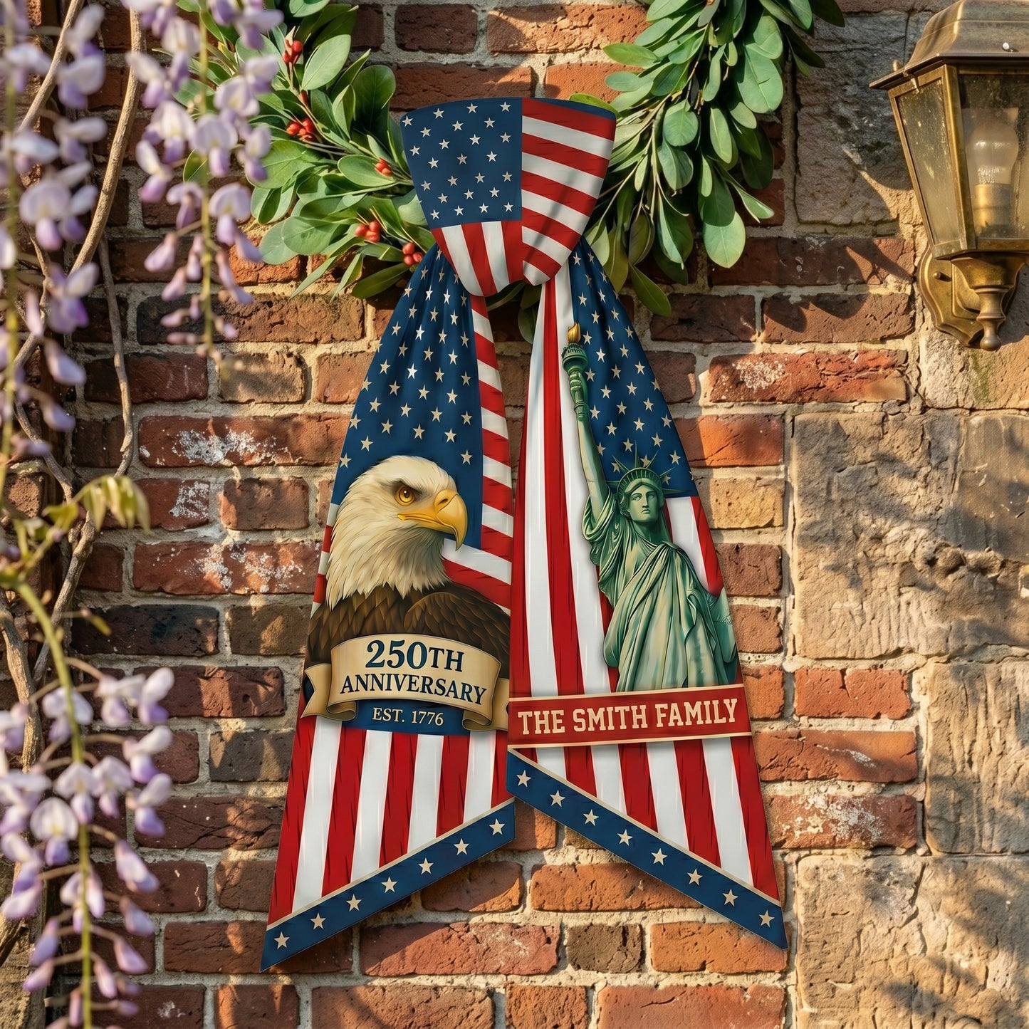 Personalized USA 250th Anniversary Wreath Sash