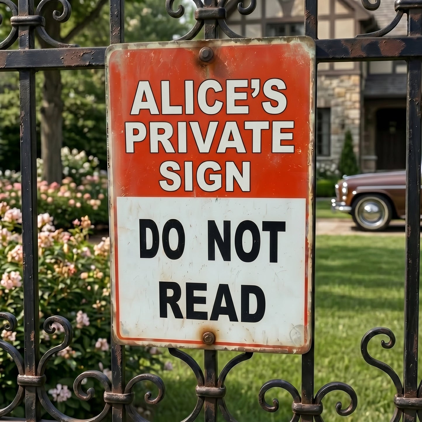 😂Personalized Private Sign – "Do Not Read" Funny Metal Warning Sign