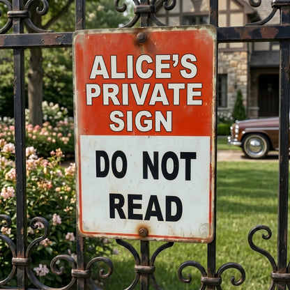 😂Personalized Private Sign – "Do Not Read" Funny Metal Warning Sign