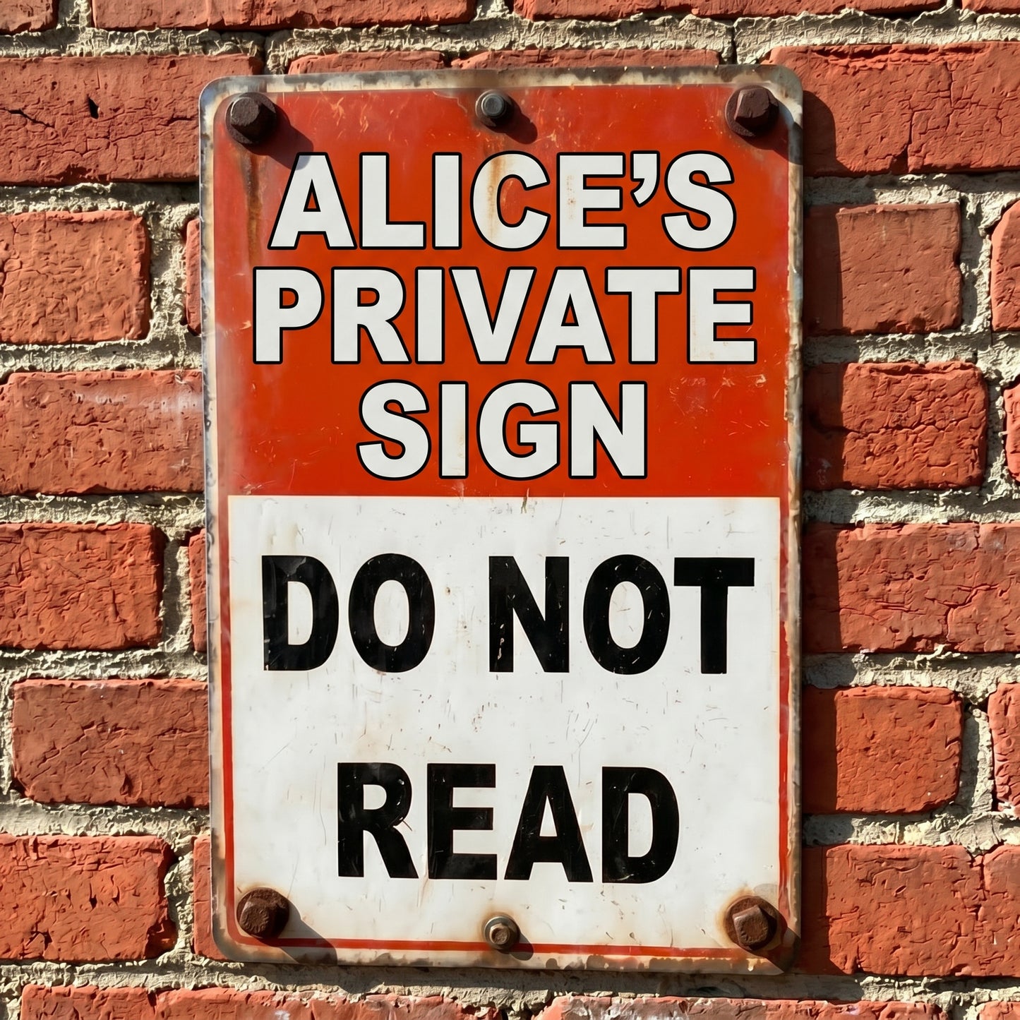 😂Personalized Private Sign – "Do Not Read" Funny Metal Warning Sign