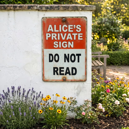 😂Personalized Private Sign – "Do Not Read" Funny Metal Warning Sign