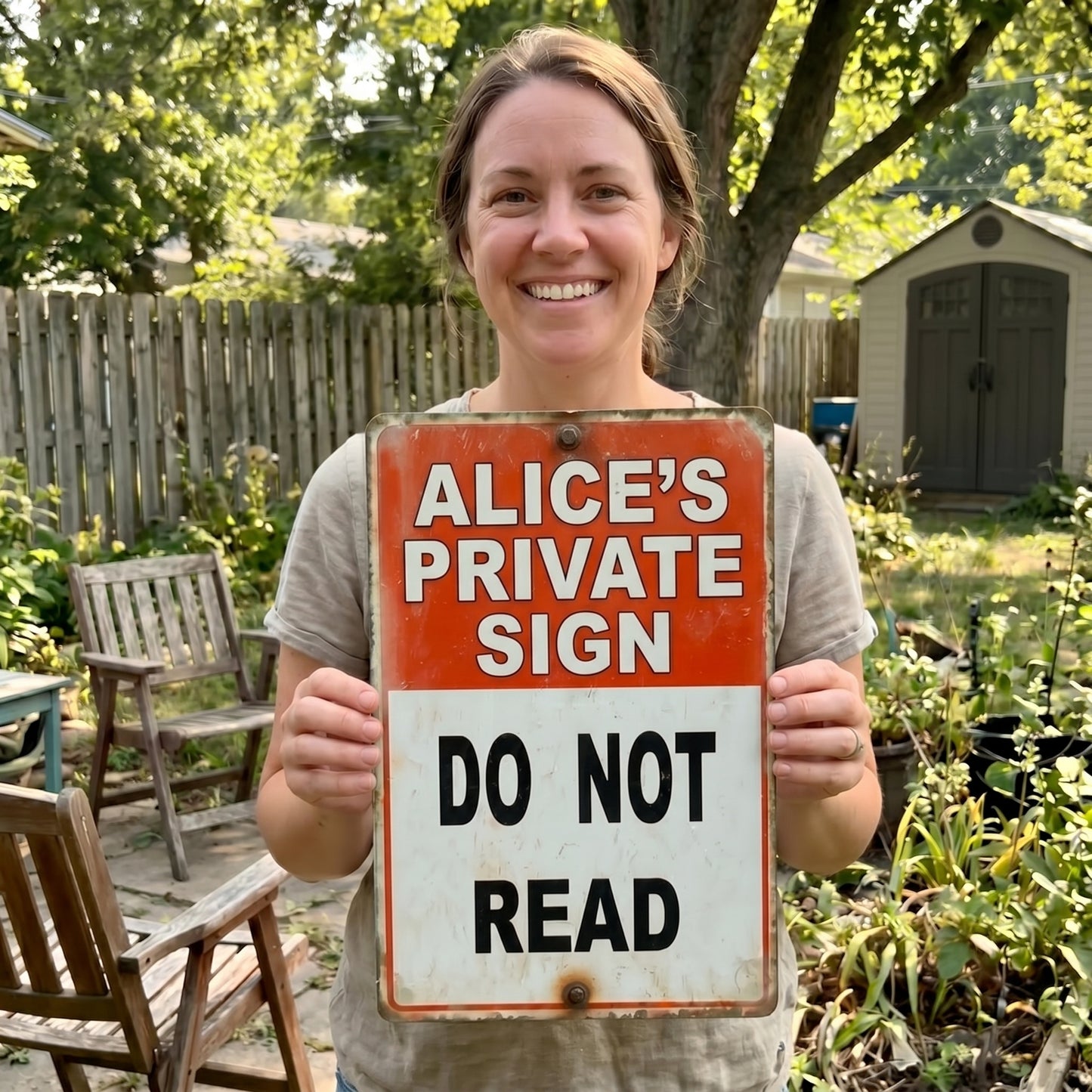 😂Personalized Private Sign – "Do Not Read" Funny Metal Warning Sign
