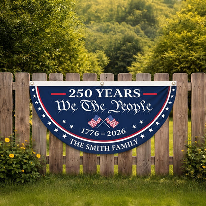 Personalized USA Semiquincentennial Banner - 1776-2026 Patriotic Fence Decor