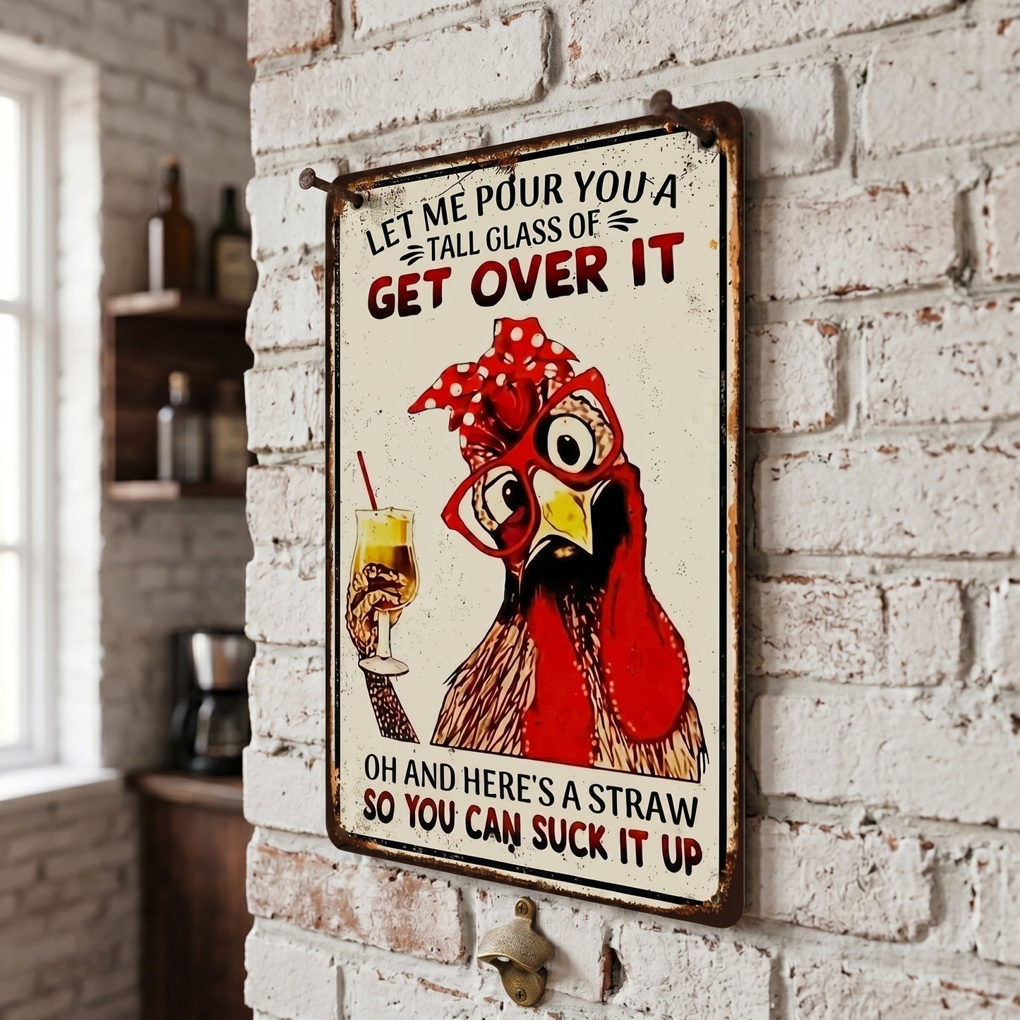 Funny "Get Over It" Metal Sign