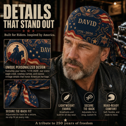 Personalized America 250 Biker Headwrap / Cycling Pirate Hat
