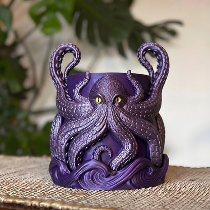 3D Printed Kraken Planter – Octopus Planter with Tray