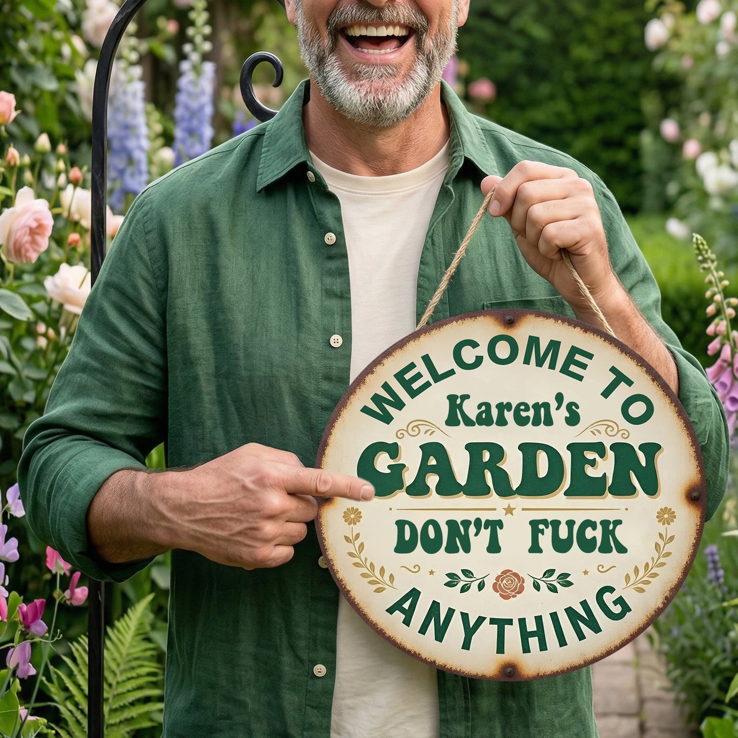 🌿 Personalized Funny Garden Metal Sign – Bold Attitude for Your Outdoor Sanctuary