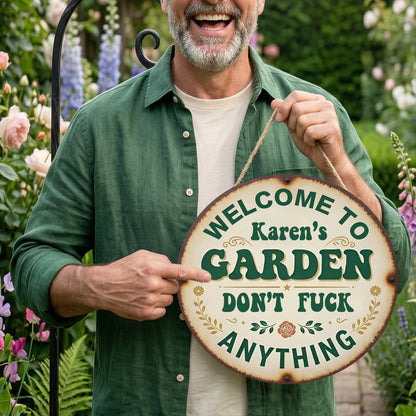 🌿 Personalized Funny Garden Metal Sign – Bold Attitude for Your Outdoor Sanctuary