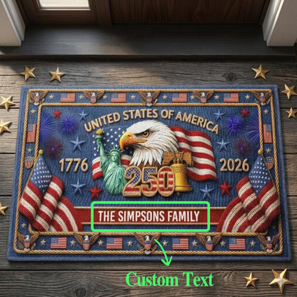 Personalized USA 250th Anniversary Welcome Mat