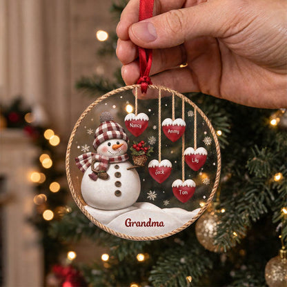 Personalized 1-9 Family Names Christmas Ornament-Snowman Family Hanging Ornament