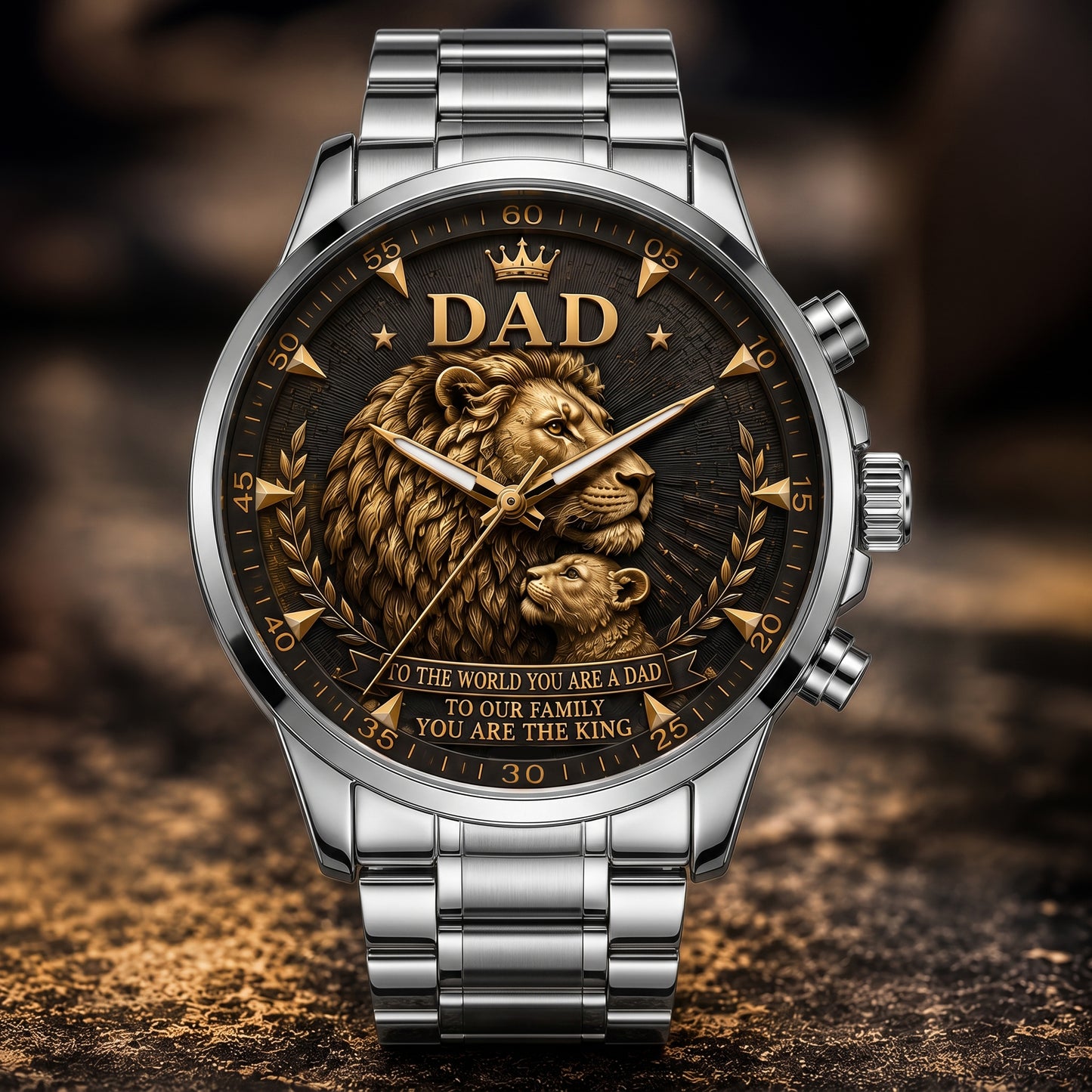 🦁 Personalized Lion King Father’s Day Watch | Customized Carving Name,Father's Day Gift,Gift For Grandpa