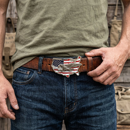 The 250th Anniversary Eagle USA Map Belt Buckle