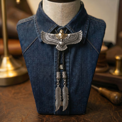 🦅Feather Fringe Eagle Bolo Tie – A Tribute to 250 Years of American Spirit