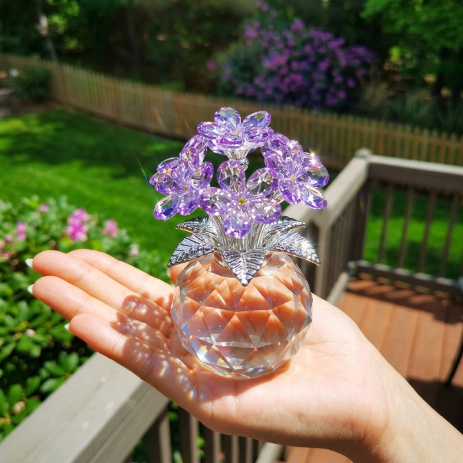 💎 Handmade Crystal Forget-Me-Not Flower Ornament