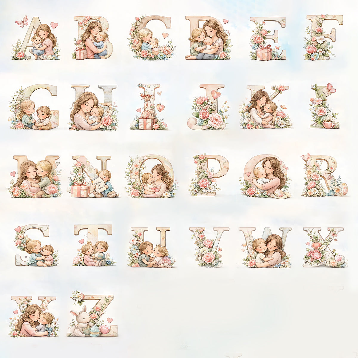 Personalized Mother & Child Alphabet Blanket – A Cozy, Custom Gift for Baby’s First Moments