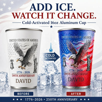 Personalized USA 250th Anniversary Color Changing Cup