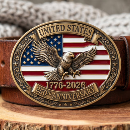 🦅 USA 250th Anniversary Eagle Belt Buckle – A Legacy Forged in Freedom