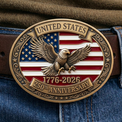 🦅 USA 250th Anniversary Eagle Belt Buckle – A Legacy Forged in Freedom