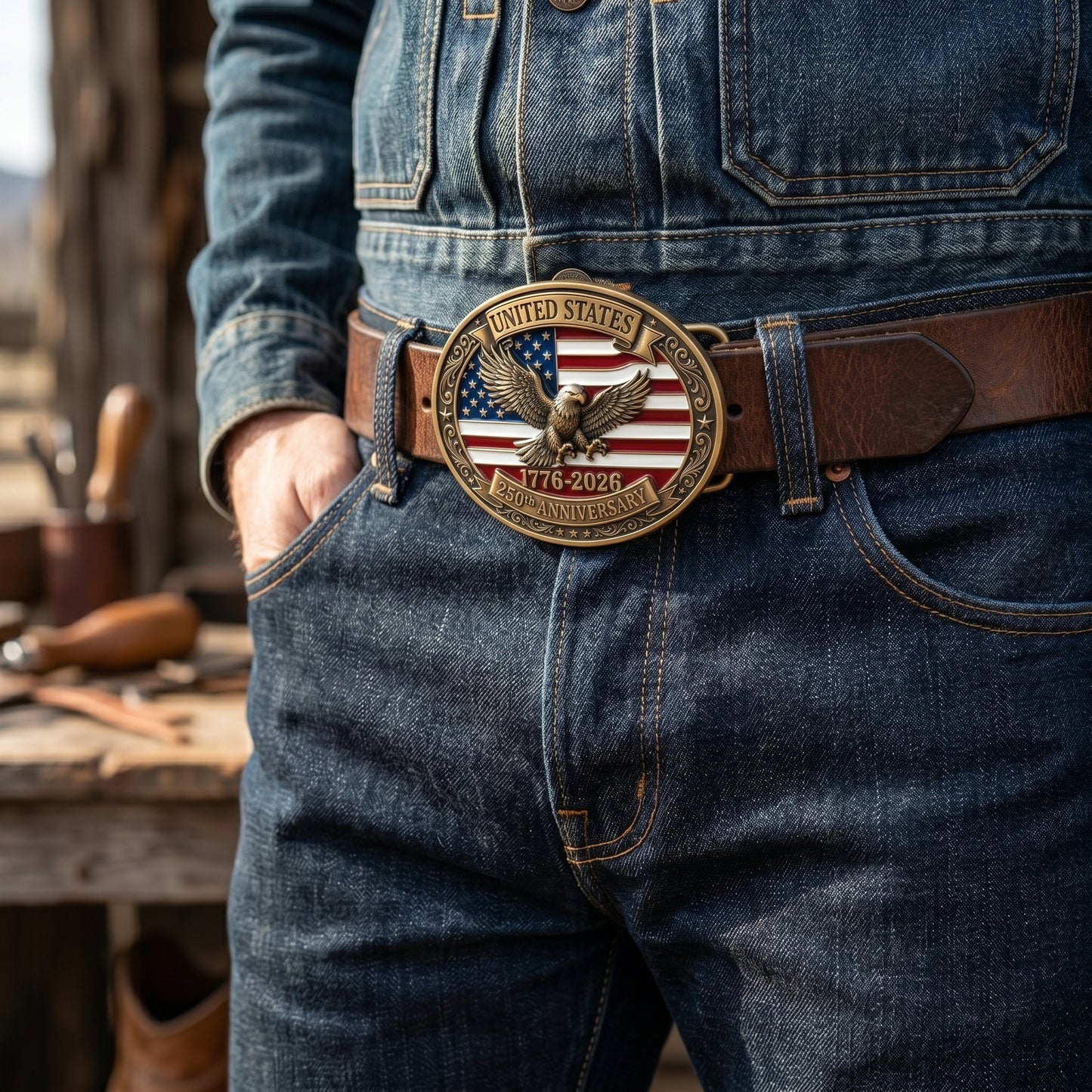 🦅 USA 250th Anniversary Eagle Belt Buckle – A Legacy Forged in Freedom