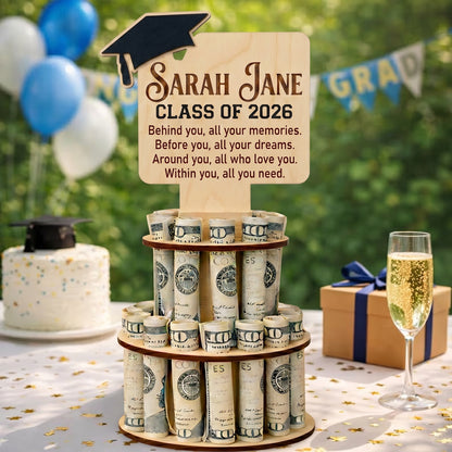 Personalized Graduation Money Cake Holder – Class of 2026