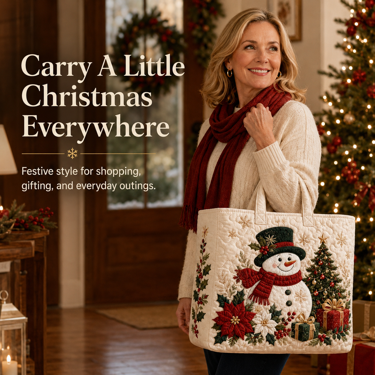 🔥Hot Sale🔥 - 🎄Christmas Quilted Tote Bag