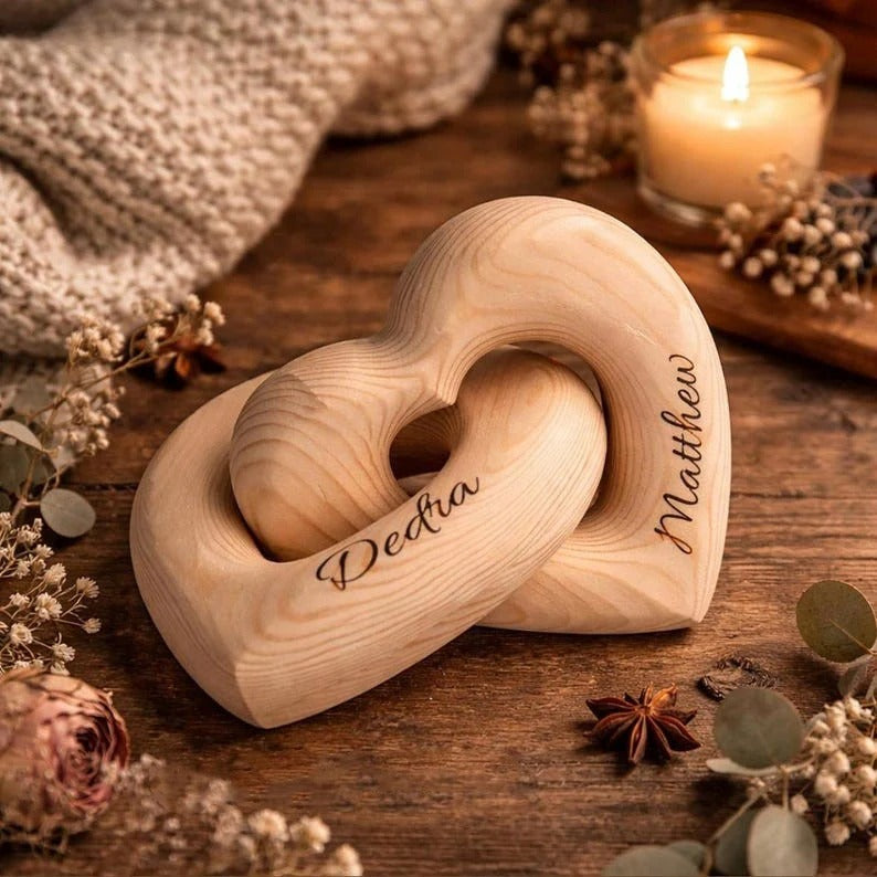 Personalized Names Infinity Heart Sculpture-Romantic Couple Keepsake