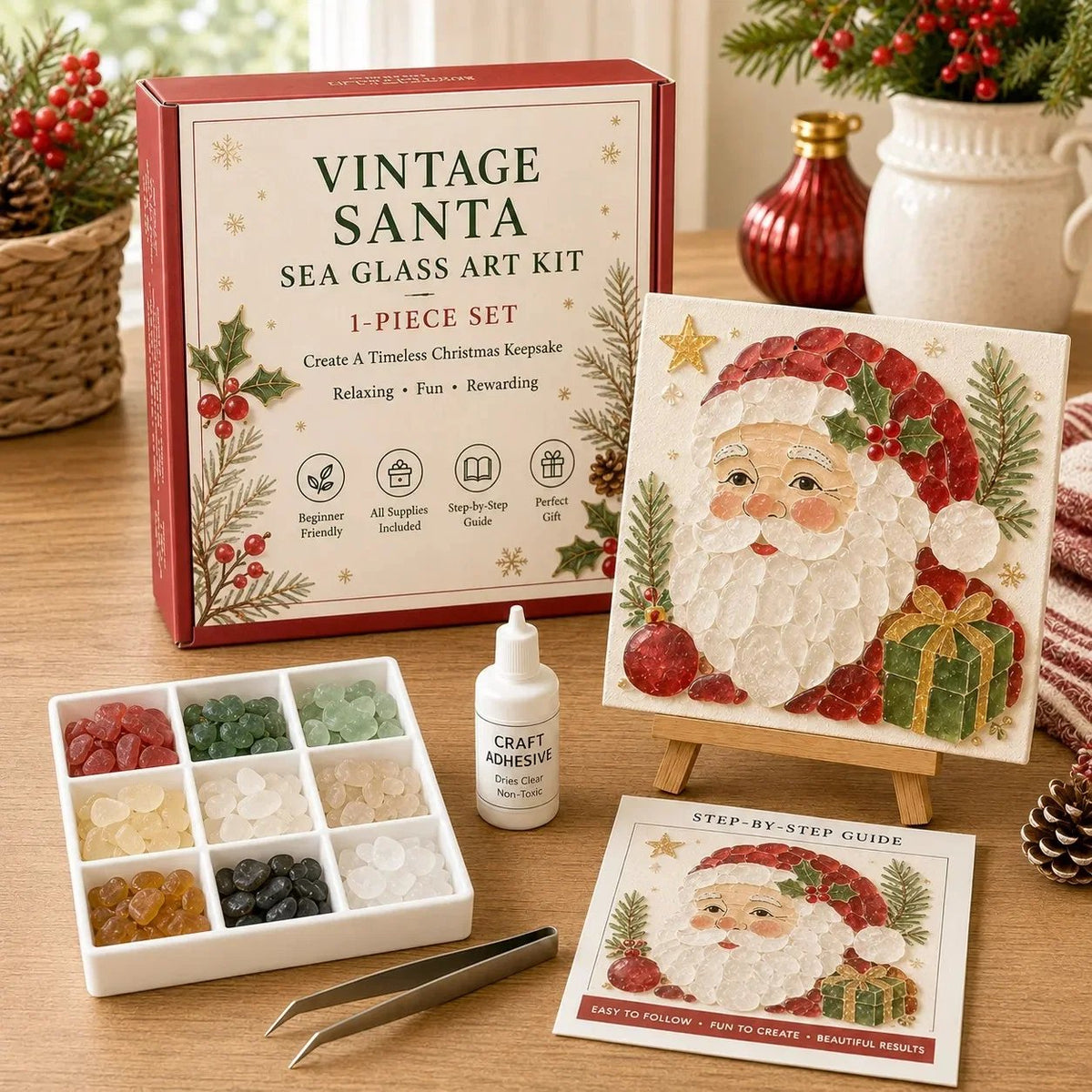 🎄🎄Beginner-Friendly DIY Christmas Sea Glass Art Kit