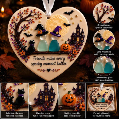 🎃 Halloween Friendship Sea Glass Ornament