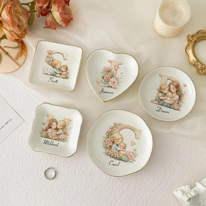 💖 Personalized Initial Jewelry Dish Gifts For Mom | Grandma | Gifts For Nana | Grandparents Gifts | Gift For Grandmother