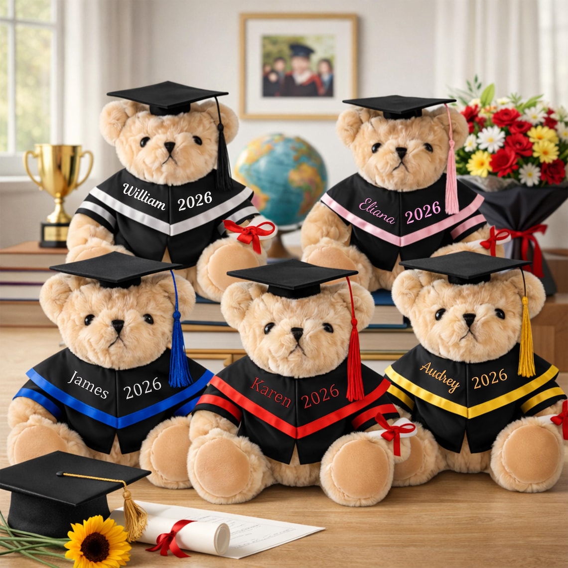 🎓 Personalized 2026 Graduation Teddy Bear – Custom Embroidered Name & Year Keepsake Gift 🧸